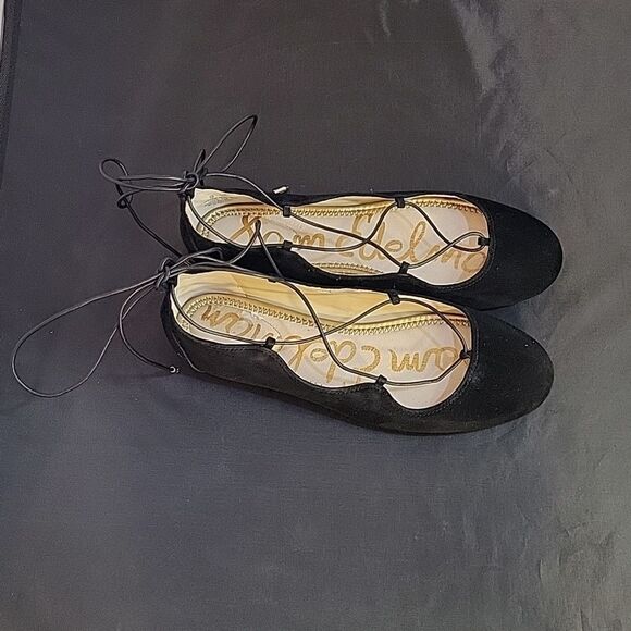 SAM EDELMAN FLYNT ANKLE STRAP TIE BALLET SUEDE LEATHER FLAT SHOE - Picture 8 of 15